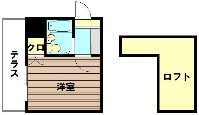 アンプルール湘南平塚(1K/2階)の間取り写真