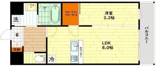 コンフォリア・リヴ京橋(1LDK/6階)の間取り写真