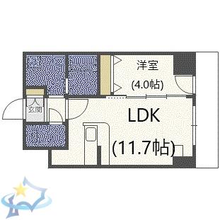 シティコート北一条(1LDK/10階)の間取り写真