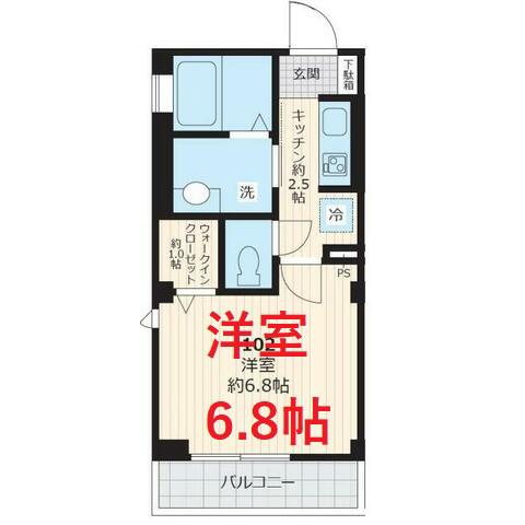グランピア蒲田(1K/1階)の間取り写真
