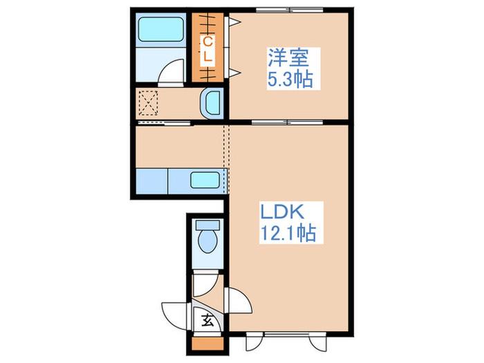 ロゼッタ本通(1LDK/4階)の間取り写真