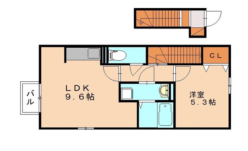 トレス日明壱番館(1LDK/2階)の間取り写真