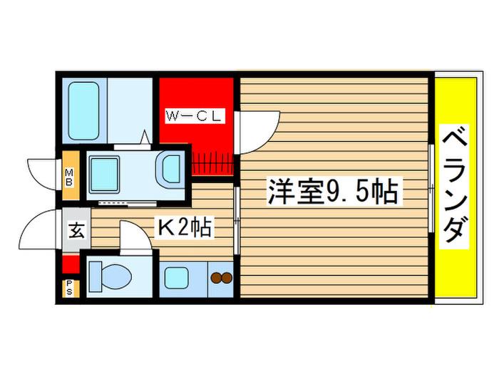 パークパレス(1K/3階)の間取り写真
