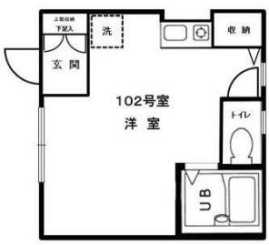 ホクア48(ワンルーム/1階)の間取り写真