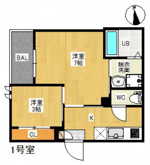 REGALEST LARC UJINA-MIYUKI I(2K/1階)の間取り写真