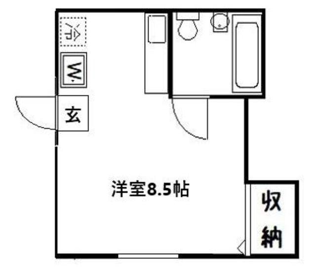 メゾン浅沼(ワンルーム/1階)の間取り写真
