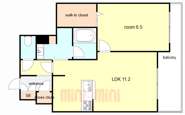 グレイス神戸住吉(1LDK/2階)の間取り写真