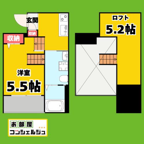 Kレジデンス名駅 (1K/2階)の間取り写真