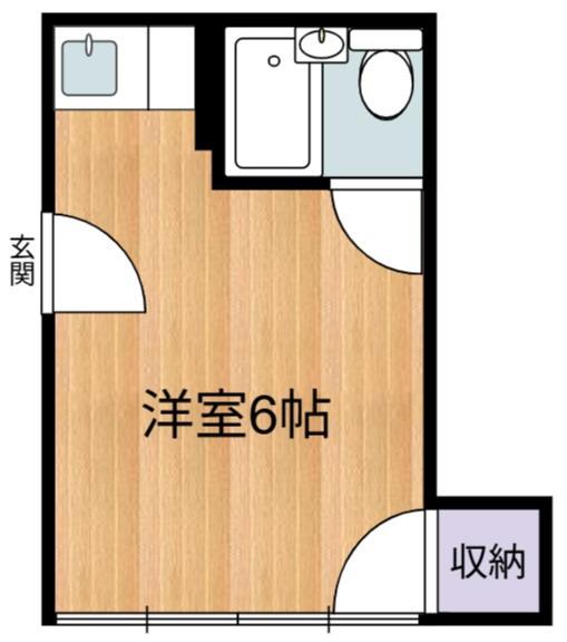 ミユキハイツ(ワンルーム/2階)の間取り写真