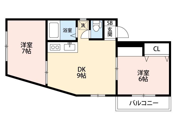 煉瓦館35(2DK/1階)の間取り写真