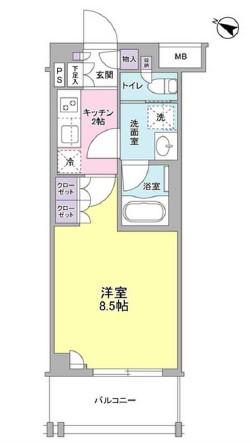 フレアージュ白金台(1K/1階)の間取り写真