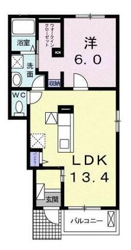 サンリット・ビラ 壱番館(1LDK/1階)の間取り写真