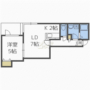 レイディアンス(1LDK/1階)の間取り写真