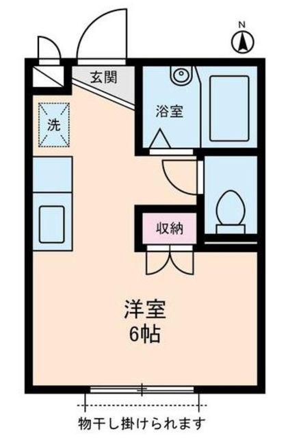 ユーハイツ(ワンルーム/1階)の間取り写真