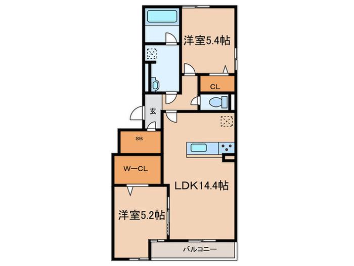 D-RESIDENCE南塚口(2LDK/1階)の間取り写真