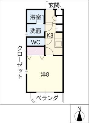 ART FOREST(1K/2階)の間取り写真
