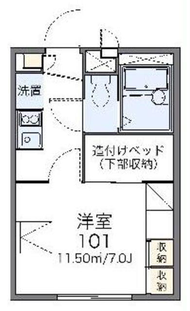 レオパレスTAKIYAMA(1K/2階)の間取り写真
