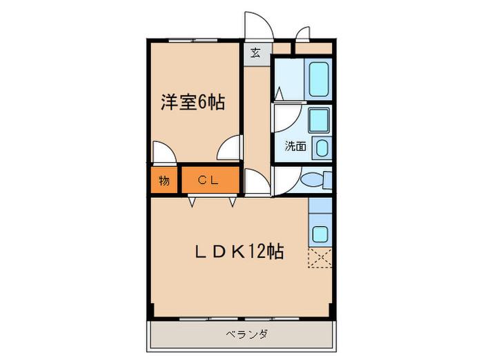 ネオアロス(1LDK/4階)の間取り写真
