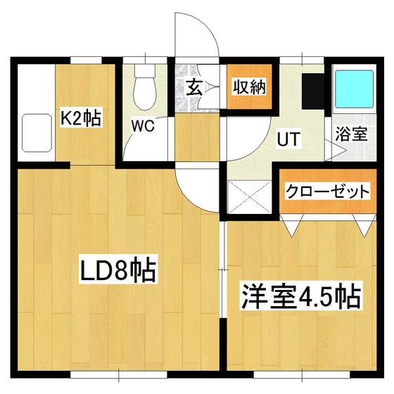 コーポたかは志美芳(1LDK/1階)の間取り写真