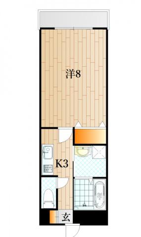ゲイブルズ(1K/2階)の間取り写真
