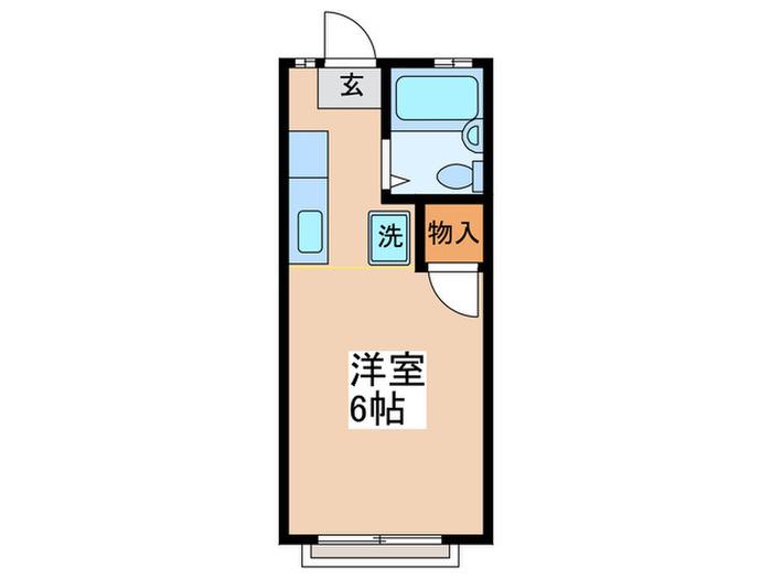 メイプルハウス(ワンルーム/1階)の間取り写真