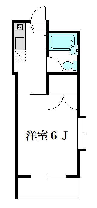 アパートメント横田II(1K/1階)の間取り写真