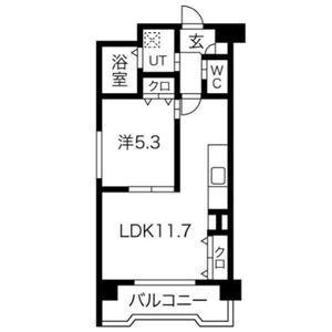 ミーティア(1LDK/3階)の間取り写真
