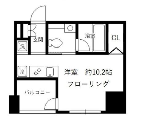 パークリュクス銀座8丁目MONO(ワンルーム/9階)の間取り写真