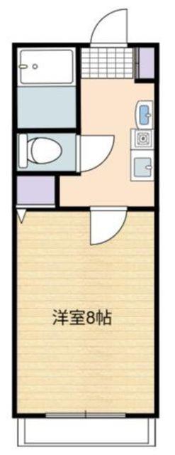 フォレスト白鷺(1K/2階)の間取り写真