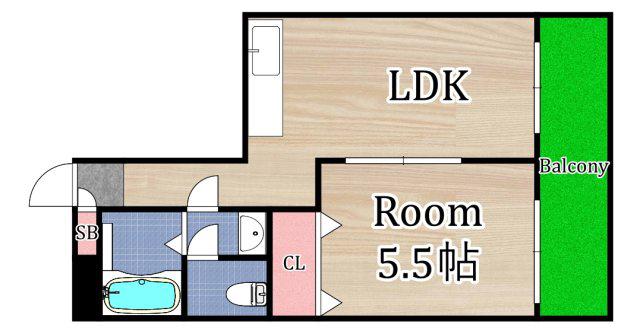 アーバンアイム(1LDK/4階)の間取り写真