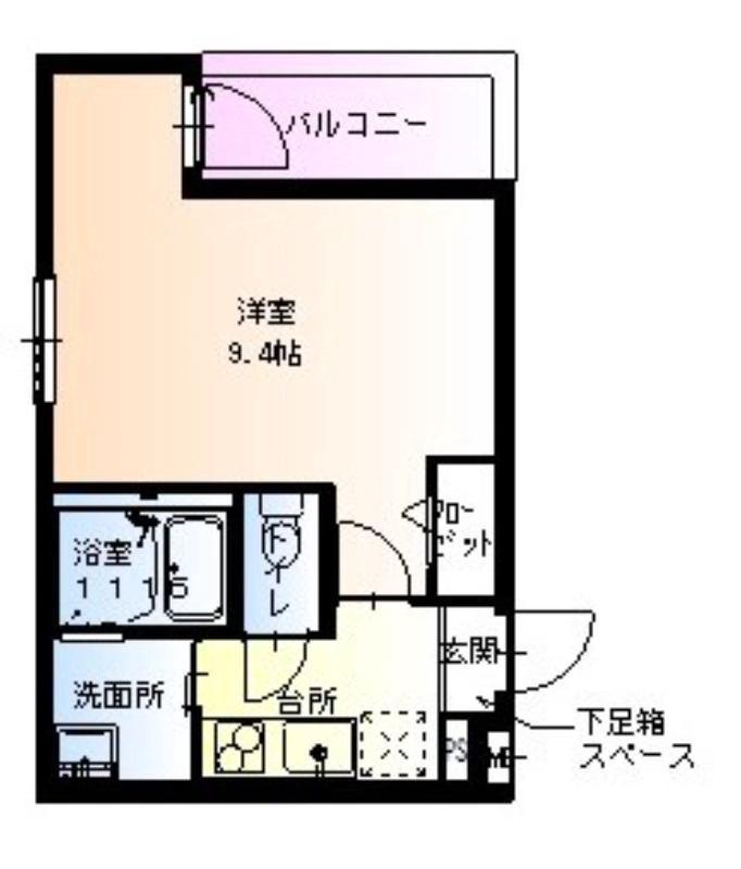 フジパレス堺鳳中VI番館(1K/2階)の間取り写真