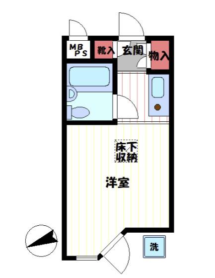ヒミココート上北沢(ワンルーム/1階)の間取り写真