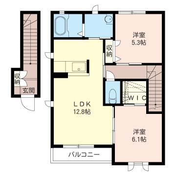 カーサ・エスペランサ(2LDK/2階)の間取り写真