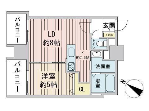 ECLAIR(1LDK/8階)の間取り写真