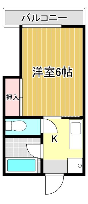ハイツマーチII(1K/2階)の間取り写真