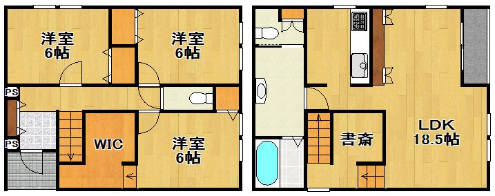 アクティブMS VI(3LDK/1階)の間取り写真