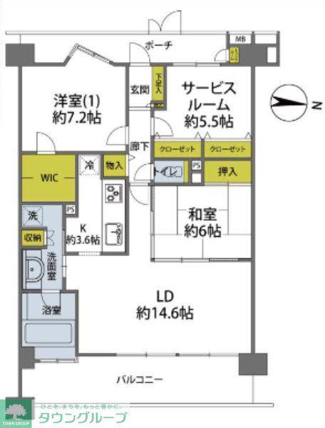 コスモステージひばりヶ丘アミュージア(2SLDK/4階)の間取り写真