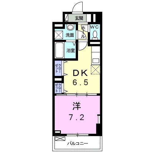 サンフィールド III(1DK/3階)の間取り写真