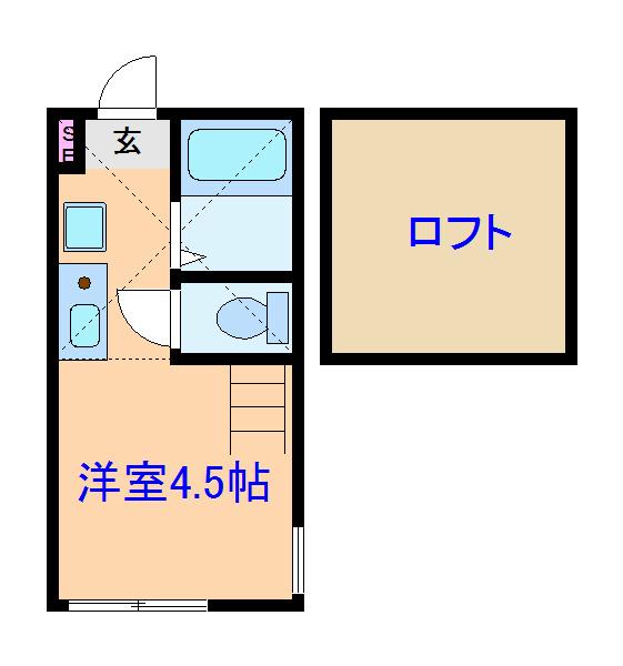 ヒルズ日吉 B棟(ワンルーム/1階)の間取り写真