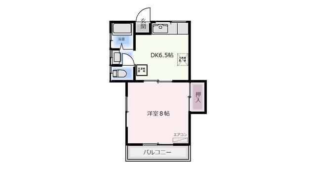 サンシャイン(1DK/2階)の間取り写真