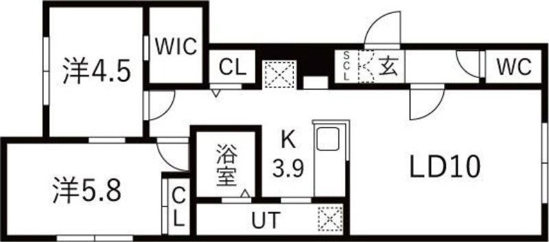 MKガーデン澄川(2LDK/4階)の間取り写真