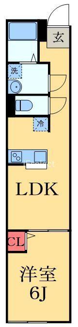 ポルトス千葉(1LDK/2階)の間取り写真