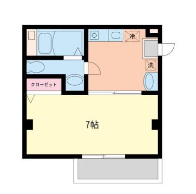 パレーテ不動前(1K/2階)の間取り写真