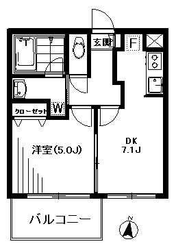 プレファシオ桜丘(1DK/1階)の間取り写真