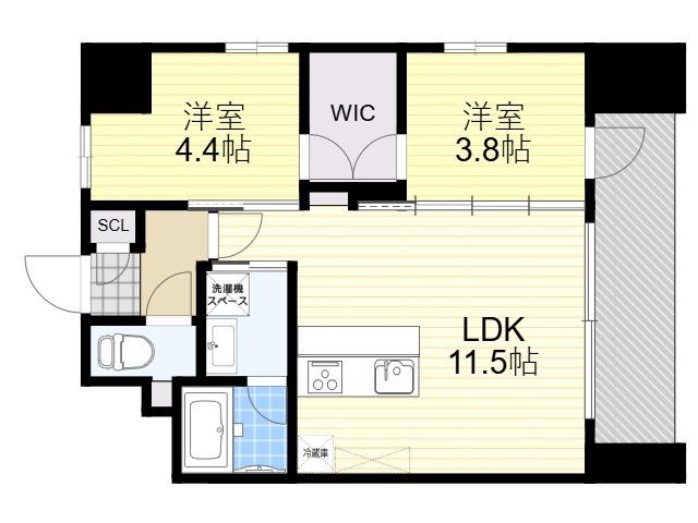 GIOIAALTIRI(2LDK/3階)の間取り写真