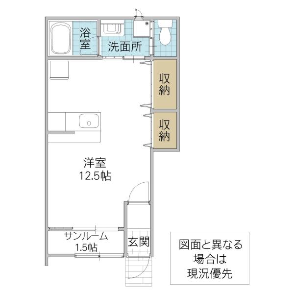 茨城町小堤アパート(ワンルーム/1階)の間取り写真