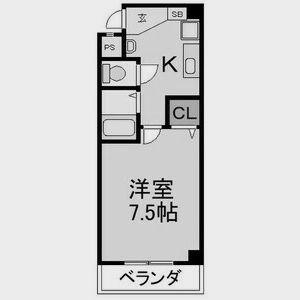 エイチ・ツーオー東小橋II(1K/6階)の間取り写真