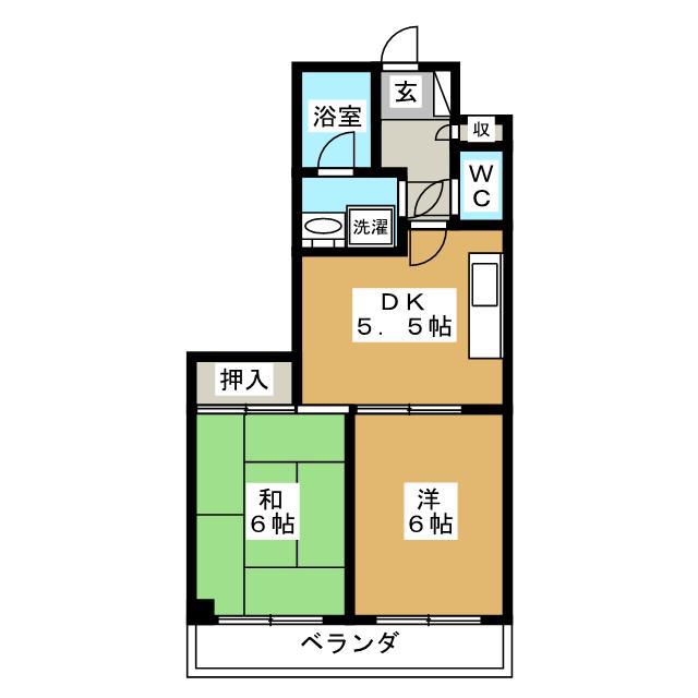 薮崎ビル(2DK/3階)の間取り写真