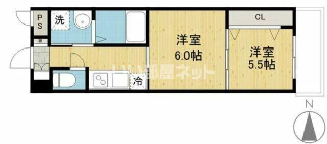 MOANA高城(2K/3階)の間取り写真