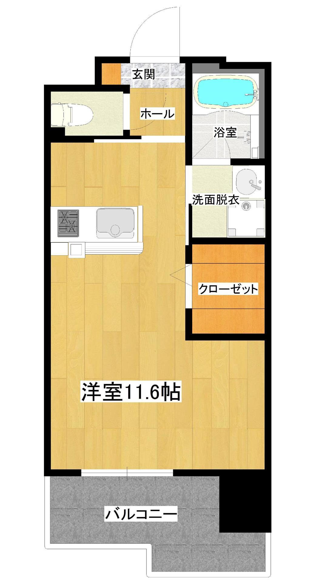 レジーナ東谷山(ワンルーム/11階)の間取り写真